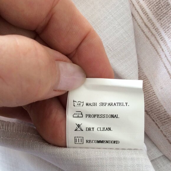 Misslook Beige Striped Cotton Blouse Tunic Top Size Large NWOT - Picture 8 of 8